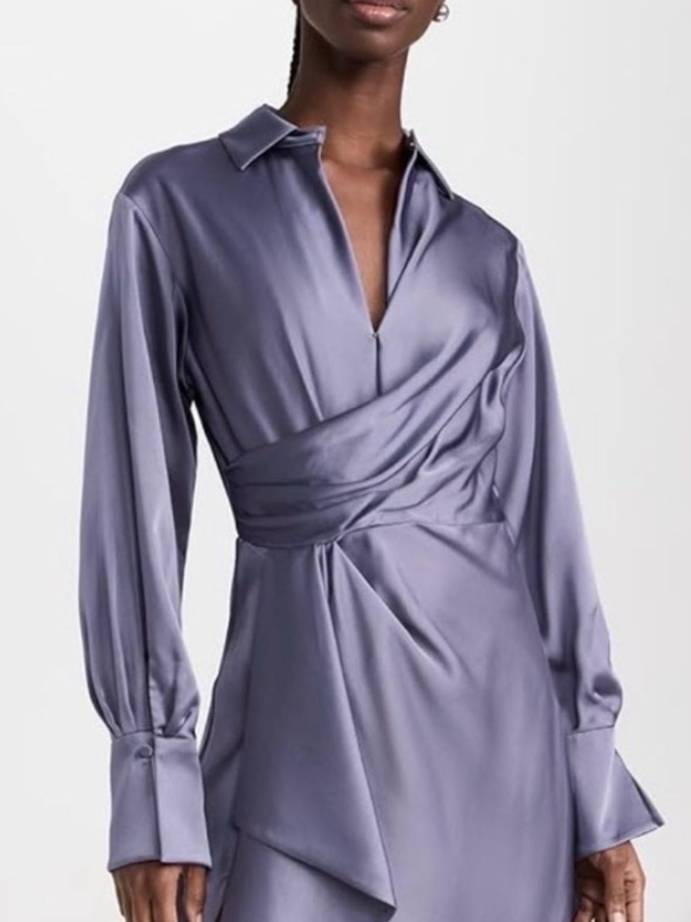 SIMKHAI Lilac Satin Shirt Dress size 2